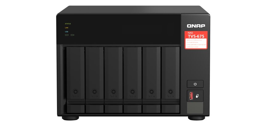 QNAP TVS-675 NAS Tower ZhaoXin KaiXian KX-6000 KX-U6580 8 Go DDR4 0 To QuTS hero Noir