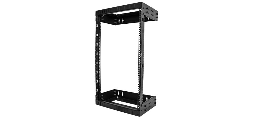 StarTech.com Rack Réseau Mural 18U à 2 Montants, Rack Serveur 19" à Cadre Ouvert avec Profondeur Ajustable, Rack de Données Mural pour IT/AV/Panneau de Patch/ Equipement IT - Écrous et Vis de Fixation Inclus