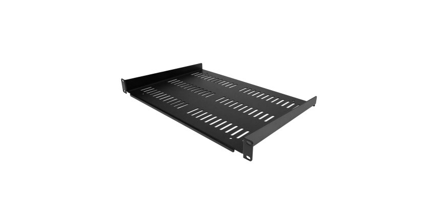 StarTech.com Étagère Rack 19 pouces 1U - Plateau Rackable Universel Ventilé - Étagère Baie de Brassage - Étagère Cantilever Rack 19" - Capacité 25kg - Rangement Rack Informatique - Profondeur 30,5cm (12"), Noir
