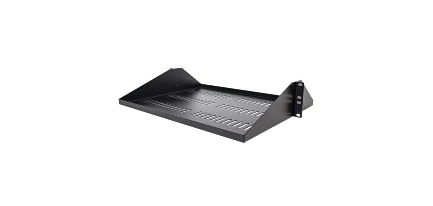StarTech.com Étagère Rack 19 pouces 2U - Plateau Rackable Universel Ventilé - Étagère Baie de Brassage - Étagère Cantilever Rack 19" - Capacité 91kg - Rangement Rack Informatique - Profondeur 35,6cm (14"), Noir