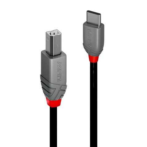 Lindy 36941 câble USB 1 m USB 2.0 USB C USB B Noir