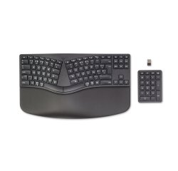 HP 960 Ergonomic Wireless Keyboard clavier Maison RF sans fil + Bluetooth AZERTY Belge Noir
