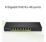 Zyxel GS1915-8EP Géré L2 Gigabit Ethernet (10/100/1000) Connexion Ethernet, supportant l'alimentation via ce port (PoE) Noir