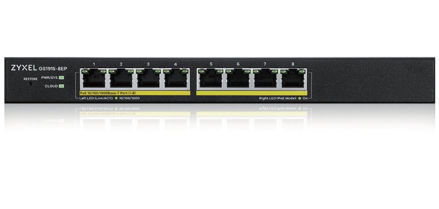 Zyxel GS1915-8EP Gestionado L2 Gigabit Ethernet (10/100/1000) Energía sobre Ethernet (PoE) Negro