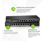 Zyxel GS1915-8EP Géré L2 Gigabit Ethernet (10/100/1000) Connexion Ethernet, supportant l'alimentation via ce port (PoE) Noir