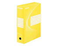 Boîte archives esselte vivida carton ondulé recyclable a4 2 50x80x352mm parois doubles dos 80mm livré plat coloris jaune