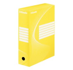 Boîte archives esselte vivida carton ondulé recyclable a4 2 50x80x352mm parois doubles dos 80mm livré plat coloris jaune