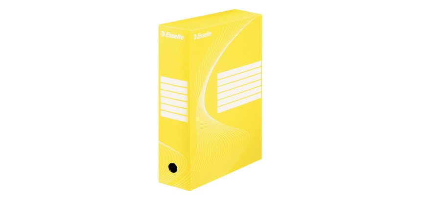 Boîte archives esselte vivida carton ondulé recyclable a4 2 50x80x352mm parois doubles dos 80mm livré plat coloris jaune