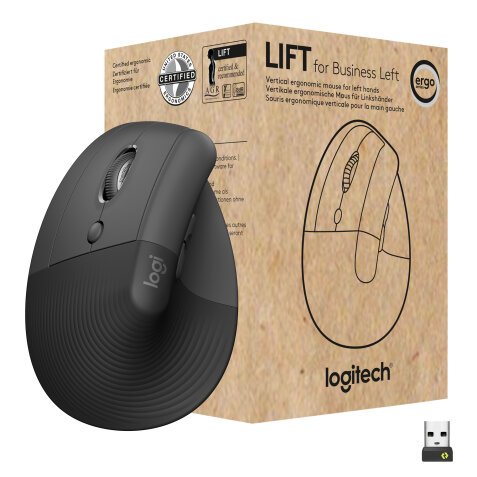 Logitech Lift for Business ratón Oficina Izquierda RF Wireless + Bluetooth Óptico 4000 DPI