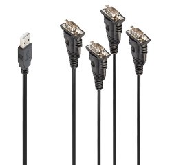 Lindy 42675 cable de serie Negro 0,94 m USB tipo A DB-9