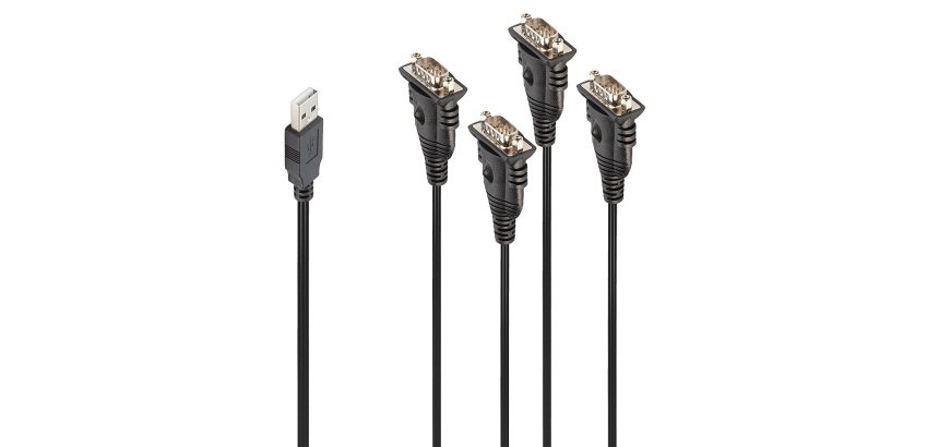 Lindy 42675 cable de serie Negro 0,94 m USB tipo A DB-9