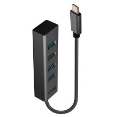 Lindy 43325 hub di interfaccia USB 3.2 Gen 1 (3.1 Gen 1) Type-C 5000 Mbit/s Grigio