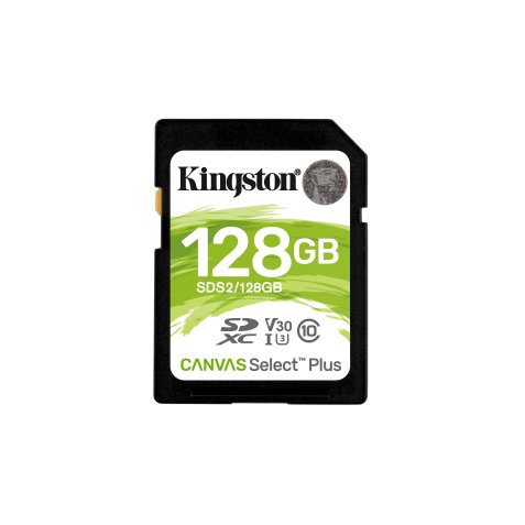 Kingston Technology Tarjeta SDXC Canvas Select Plus 100R C10 UHS-I U3 V30 de 128GB