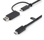StarTech.com 1m USB-C Kabel met USB-A Adapter Dongle, USB 10Gbps/5Gbps, 100W (5A) PD, 8K 60Hz / 4K 144Hz DP Alt Mode - Thunderbolt Compatibel