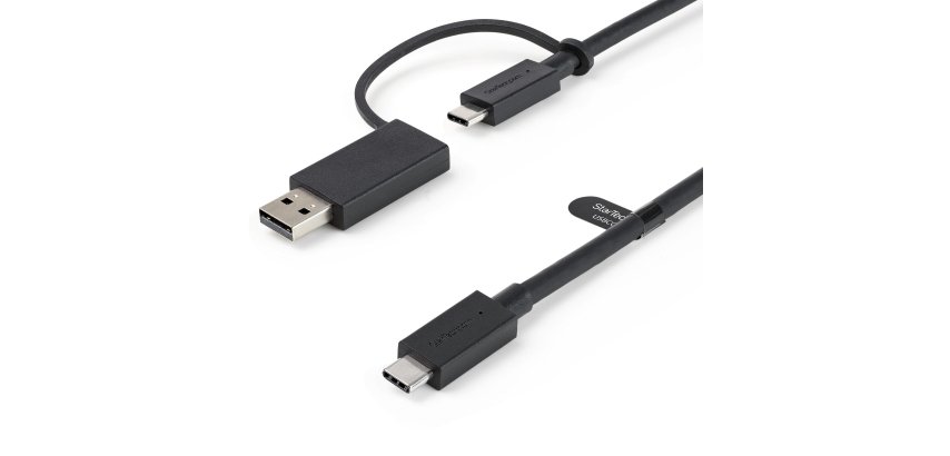 StarTech.com Câble USB-C de 1m avec Adaptateur USB-A Dongle, USB 10Gbps/5Gbps, 100W (5A) PD, 8K 60Hz/4K 144Hz DP Alt Mode - Compatible Thunderbolt