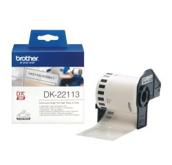 Brother - Nastro adesivo - in pellicola - Nero/Trasparente - 62mm x 15,24mt - DK-22113