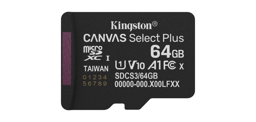 Kingston Technology 64GB micSDXC Canvas Select Plus Gen3 100R A1 (Adaptateur SD non inclus)