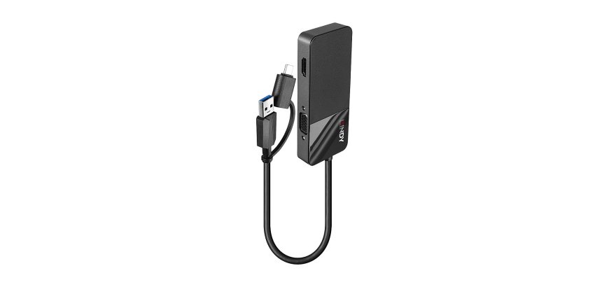 Lindy 43354 laptop dock/port replicator USB 3.2 Gen 1 (3.1 Gen 1) Type-A + Type-C Black