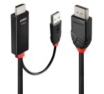 Lindy 41500 adaptador de cable de vídeo 3 m HDMI + USB Type-A DisplayPort Negro