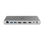 Lindy 43349 base para portátil y replicador de puertos Alámbrico USB 3.2 Gen 1 (3.1 Gen 1) Type-C Plata