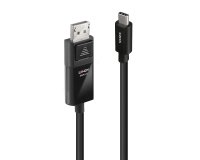Lindy 43343 adaptador de cable de vídeo 3 m USB Tipo C DisplayPort Negro