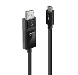 Lindy 43343 adaptador de cable de vídeo 3 m USB Tipo C DisplayPort Negro