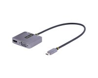 StarTech.com Adaptateur USB C vers HDMI VGA avec Sortie Audio 3,5 - Adaptateur Multiport USB C - Adaptateur USB Type-C, 4K 60Hz HDR, 100W PD 3.0 - Adaptateur Vidéo Compatible TB3/4 - Adaptateur de Voyage