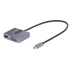 StarTech.com Adattatore USB-C a VGA/HDMI, Adattatore Multiporta USB Type-C a VGA/HDMI 4K 60Hz HDR con Uscita Audio da 3,5 mm; Compatibile Thunderbolt 3 e 4 - Convertitore USB-C per Monitor VGA e HDMI 1080p