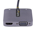 StarTech.com Adaptador de Vídeo USB C, Adaptador Multipuertos USB Tipo C a HDMI VGA con Salida de Audio de 3,5mm, HDR 4K a 60Hz, PD 3.0 de 100W, Compatible con Thunderbolt 3/4