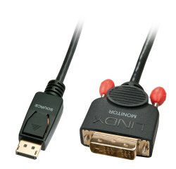 Lindy 41489 adaptador de cable de vídeo 0,5 m DisplayPort DVI-D Negro