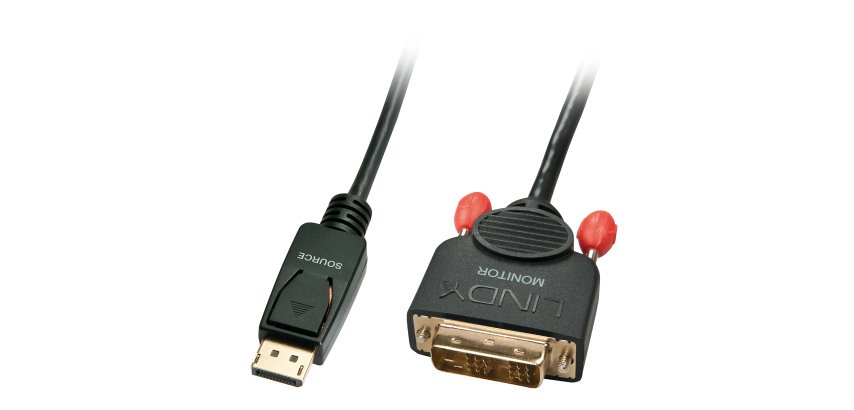 Lindy 41489 adaptador de cable de vídeo 0,5 m DisplayPort DVI-D Negro