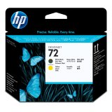HP 72 tête d'impression DesignJet noir mat et jaune