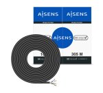 AISENS Cable de Red Exterior Impermeable RJ45 Cat.6 FTP Rigido AWG24, Negro, 305M
