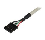 Adaptador de Placa USB A Hembra de 2 puertos, 2 x IDC, 2 x USB A, 0,286 m, Plata