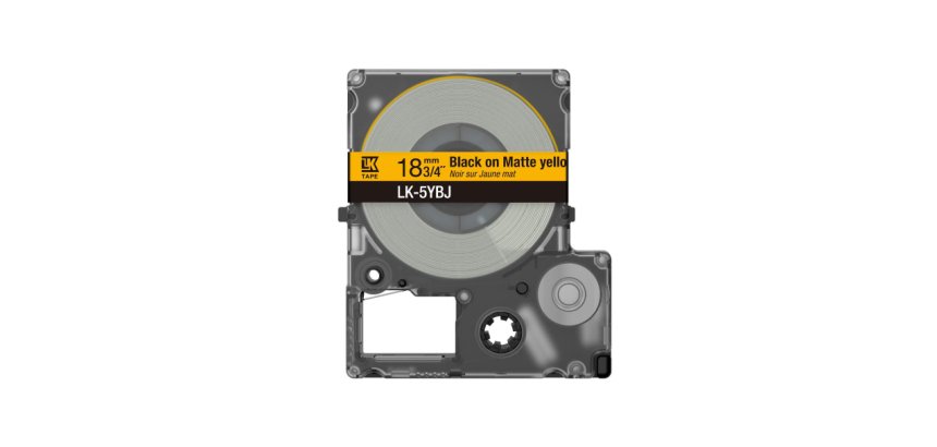 Epson Matte Tape – Yellow/Black 18mm(8m) – LK-5YBJ