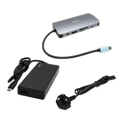 i-tec Metal USB-C Nano Dock HDMI/VGA with LAN + Universal Charger 77 W