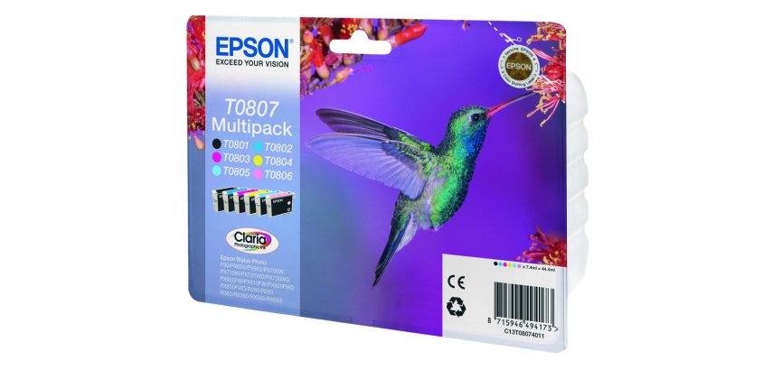 Epson Hummingbird Multipack 6-colours T0807 Claria Photographic Ink