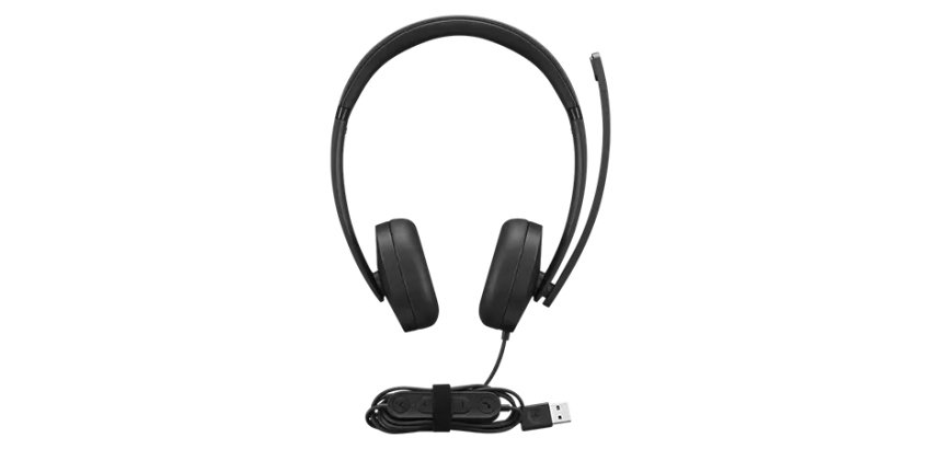 Lenovo 4XD1P83425 casque Avec fil Arceau Appels/Musique USB Type-A Noir