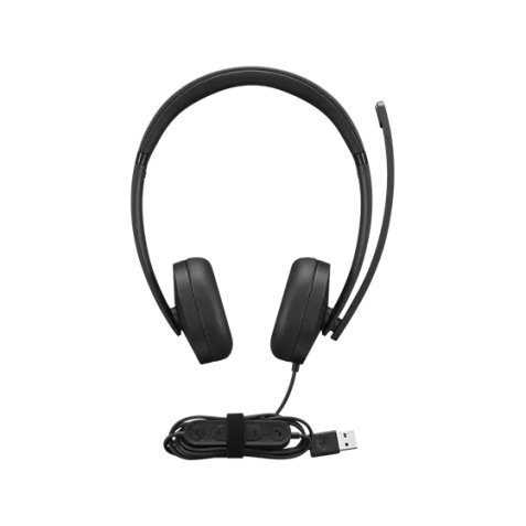 Lenovo 4XD1P83425 cuffia e auricolare Cablato A Padiglione Musica e Chiamate USB tipo A Nero