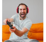 Celly CyberBeat Auricolare Cablato A Padiglione Gaming USB tipo A Nero, Rosso