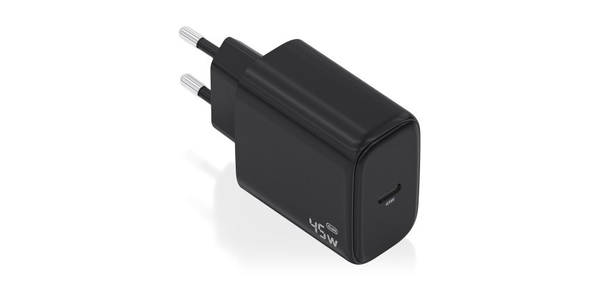 AISENS Cargador GaN 45W, 1xUSB-C PD3.0, Negro