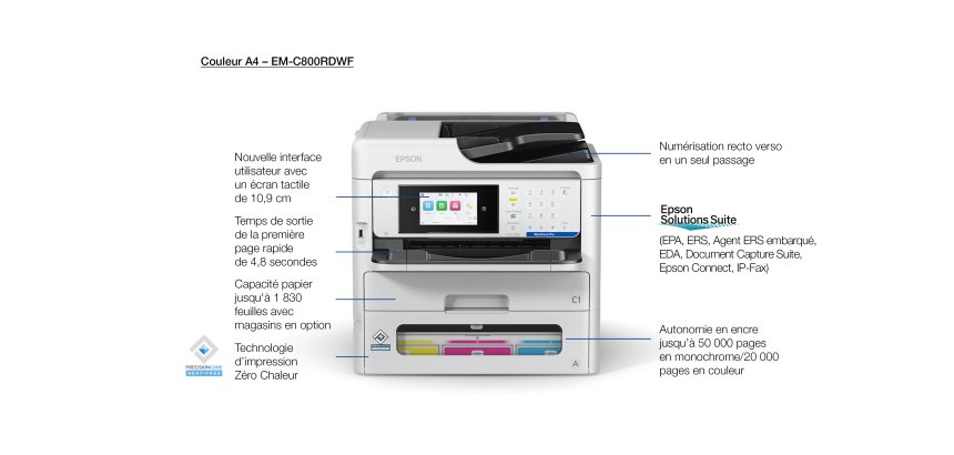 Epson WorkForce Pro EM-C800RDWF Printer