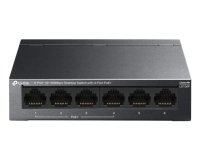 TP-Link LS106P commutateur réseau Non-géré L2 Fast Ethernet (10/100) Connexion Ethernet, supportant l'alimentation via ce port (PoE) Bureau Noir