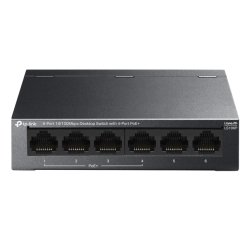 TP-Link LS106P commutateur réseau Non-géré L2 Fast Ethernet (10/100) Connexion Ethernet, supportant l'alimentation via ce port (PoE) Bureau Noir