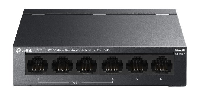 TP-Link LS106P commutateur réseau Non-géré L2 Fast Ethernet (10/100) Connexion Ethernet, supportant l'alimentation via ce port (PoE) Bureau Noir