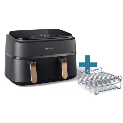 Friteuse sans huile Philips NA352/04 Airfryer 9L noir double panier Accessoires inclus