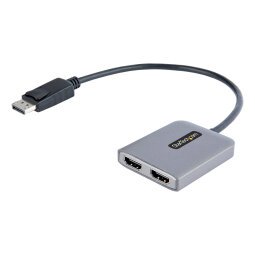 StarTech.com Hub Concentrador MST DisplayPort a 2 Puertos HDMI - HDMI Doble de 4K a 60Hz - Adaptador Multimonitor DisplayPort con Cable de 30cm - Ladrón MST DP 1.4 DSC HBR3 - Divisor