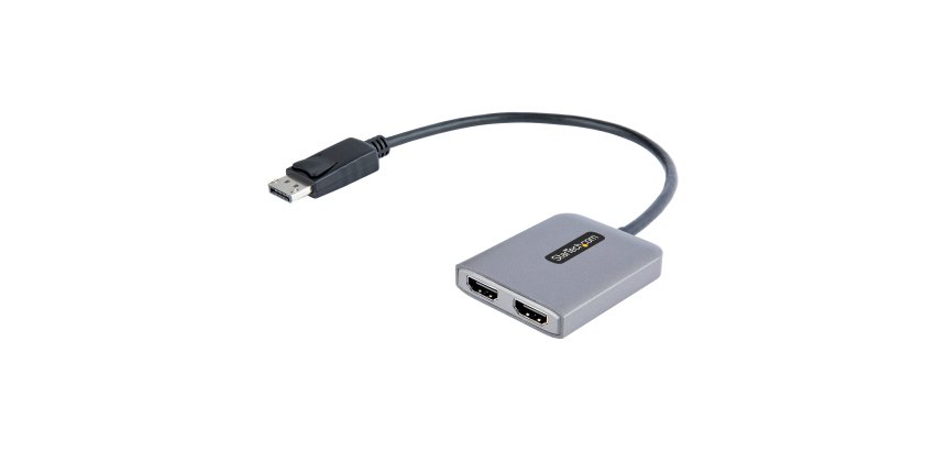 StarTech.com Hub DisplayPort HDMI Double - Dual HDMI 4K 60Hz - Hub DP vers HDMI MST - Convertisseur DisplayPort Mâle vers HDMI Femelle - Convertisseur DP vers 2x HDMI avec Câble de 30cm - DisplayPort splitter Hub