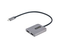 StarTech.com Adaptador USB-C a HDMI Doble - Hub MST USB Tipo C - Divisor Extensor de Monitor HDMI 4K 60Hz para Portátil - HDR - con Cable Incorporado Extra Largo - Solamente para Windows