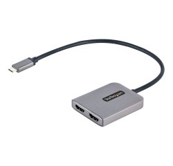 StarTech.com Adaptador USB-C a HDMI Doble - Hub MST USB Tipo C - Divisor Extensor de Monitor HDMI 4K 60Hz para Portátil - HDR - con Cable Incorporado Extra Largo - Solamente para Windows